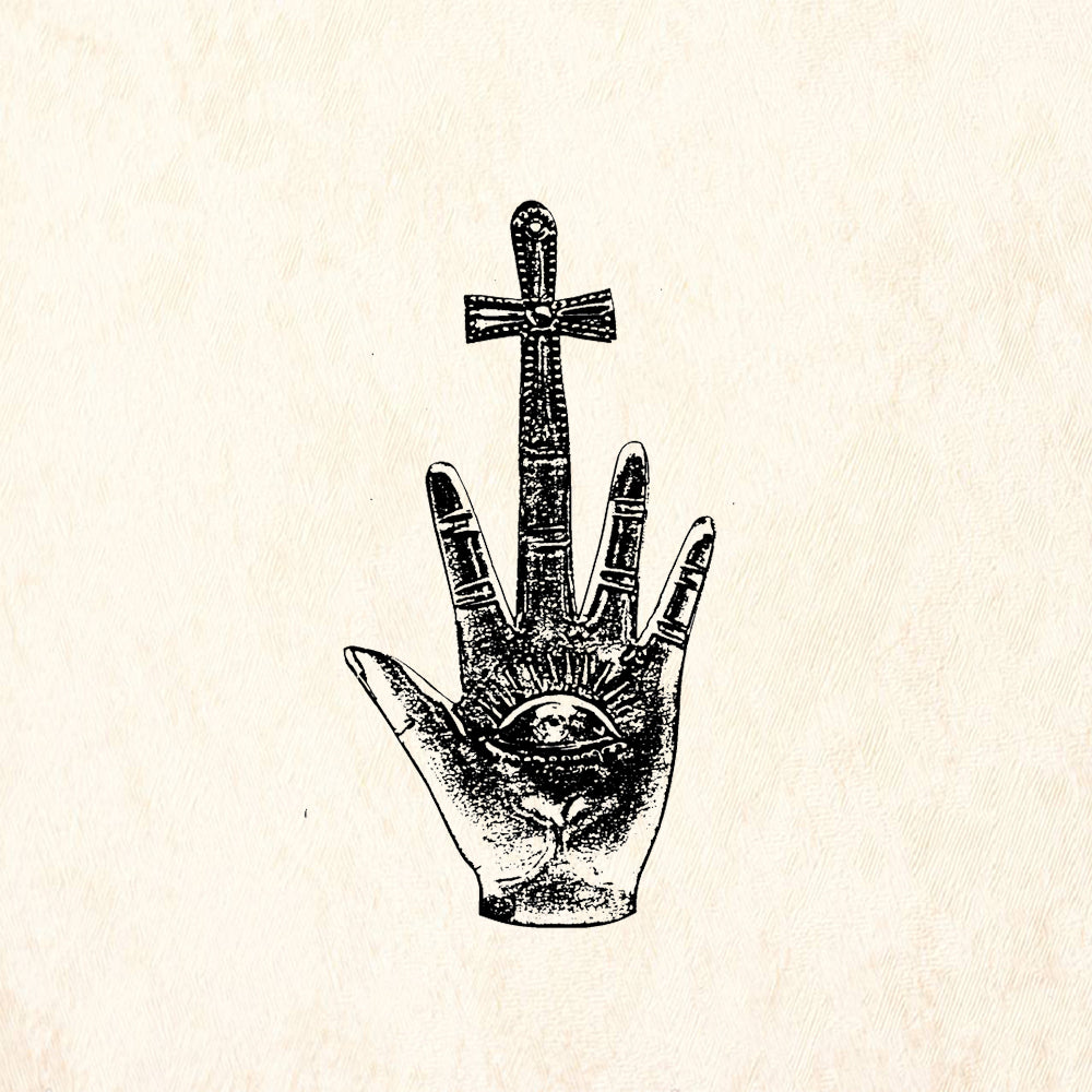 StampaFe Hand with eye Mixed Media Rubber Art Stamp