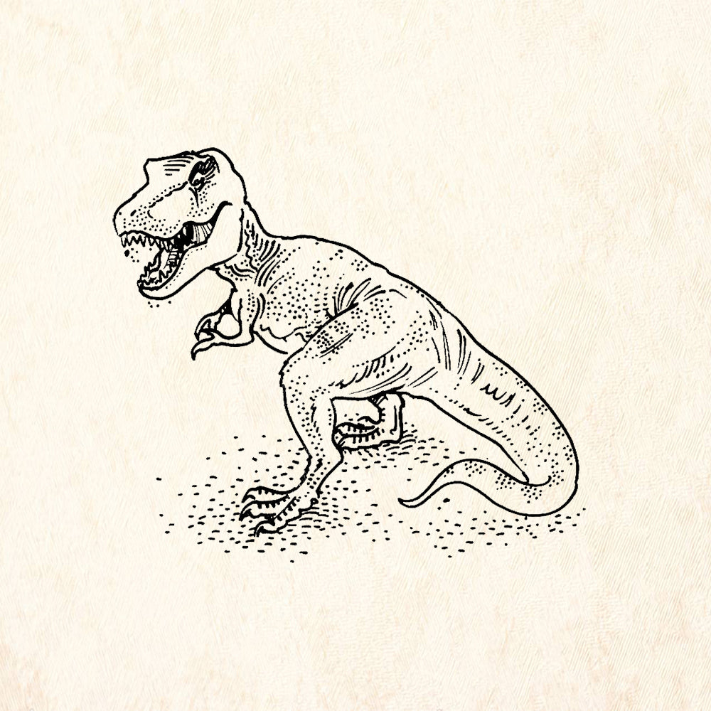StampaFe Dinosaur Left Nature Rubber Art Stamp