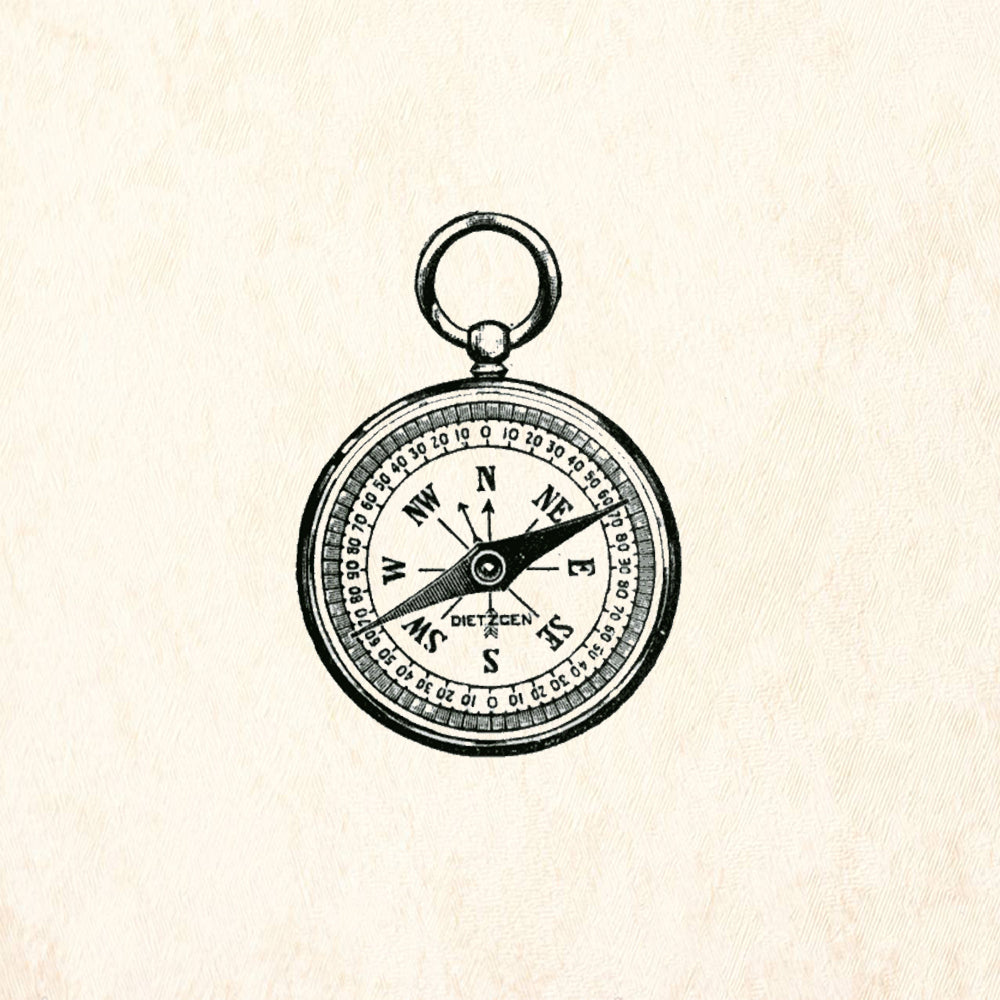 StampaFe Compass Travel Rubber Art Stamp