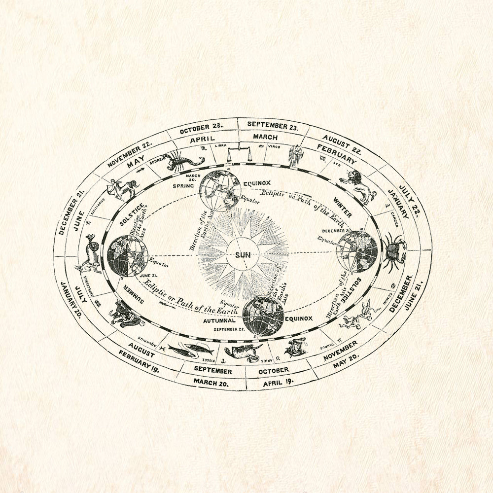 StampaFe Zodiac Wheel Celestial Rubber Art Stamp