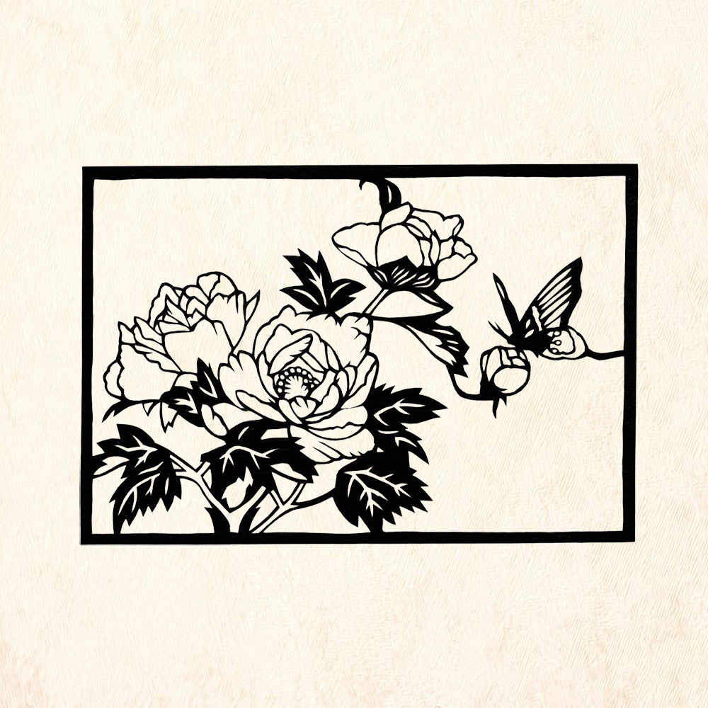 StampaFe Butterfly Flower Botanical Rubber Art Stamp