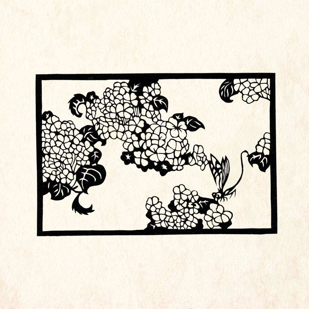 StampaFe Dragonfly flower Botanical Rubber Art Stamp