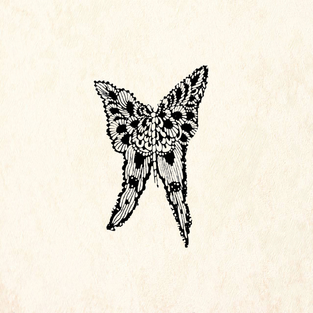 StampaFe Butterfly Flower Nature Rubber Art Stamp