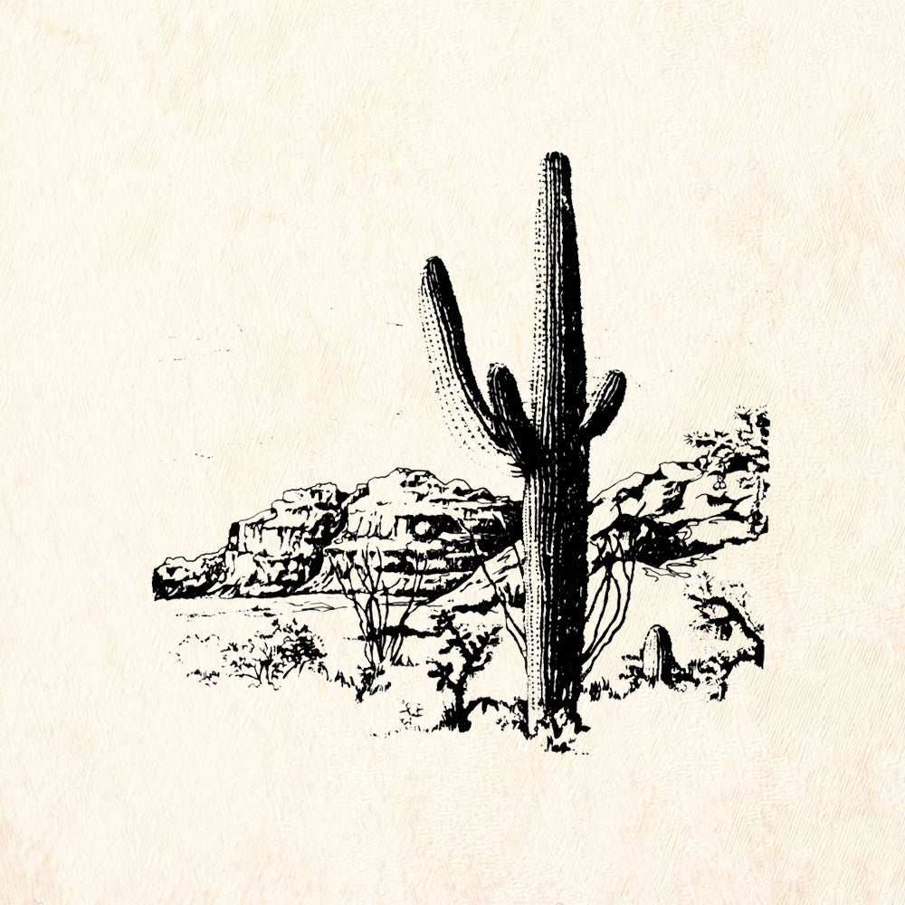 StampaFe Saguaro Mesa Southwest Rubber Art Stamp