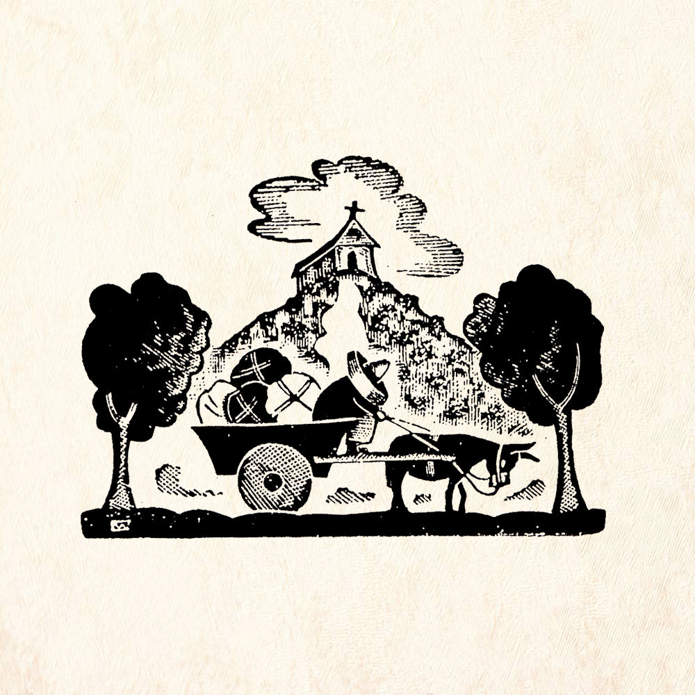 StampaFe Burro, Cart & Chapel Southwest Rubber Art Stamp