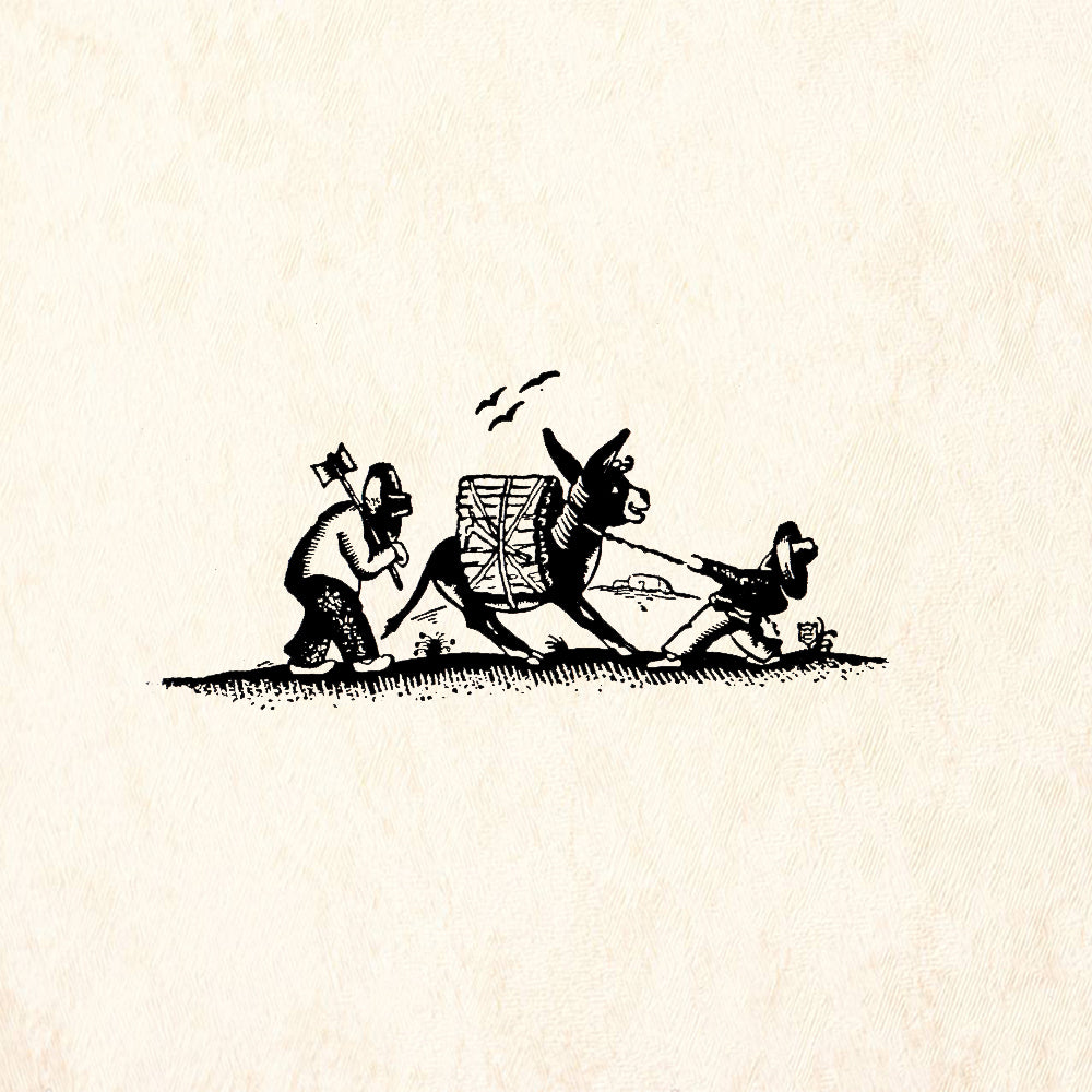 StampaFe Reluctant Burro Folk Art Rubber Art Stamp