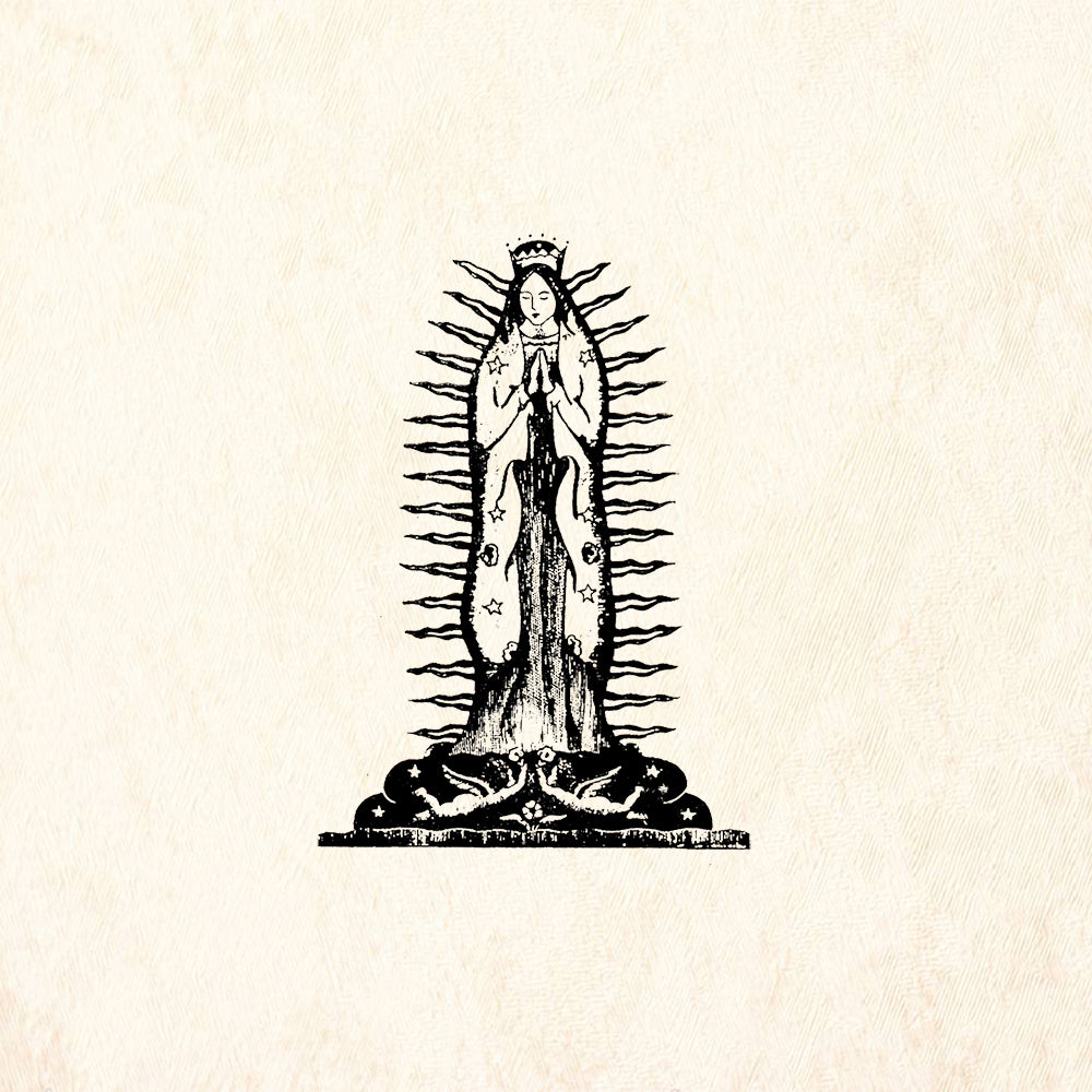 StampaFe Guadalupe large Folk Art Rubber Art Stamp