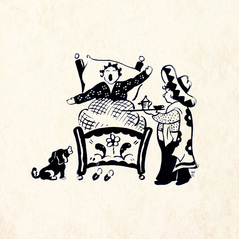 StampaFe Good Morning Whimsical Vintage Rubber Art Stamp