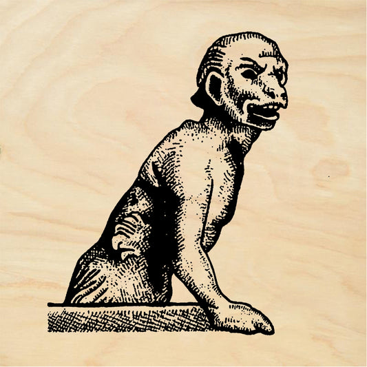 StampaFe Bald Gargoyle Bald Gothic Gargoyle - Rubber Stamp 0.5 x 1.75