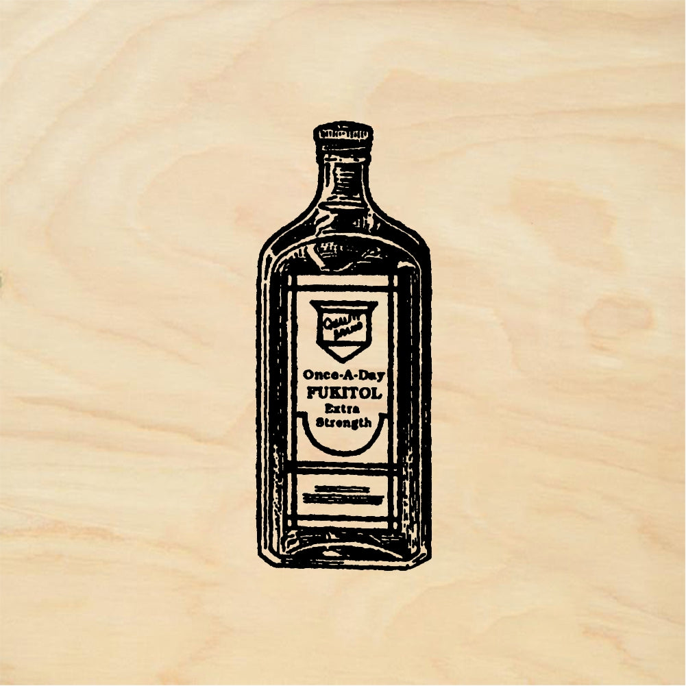 StampaFe Fukitol Medicine Bottle - Rubber Stamp 0.5 x 1.75