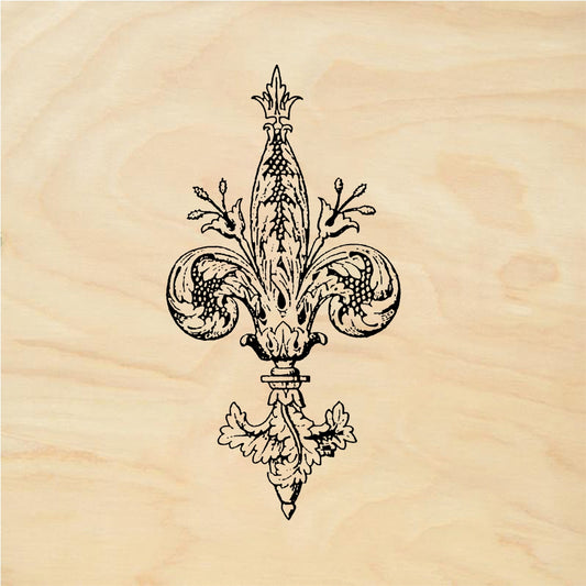 StampaFe Fancy fleur de lis - Rubber Stamp 1 x 1.75