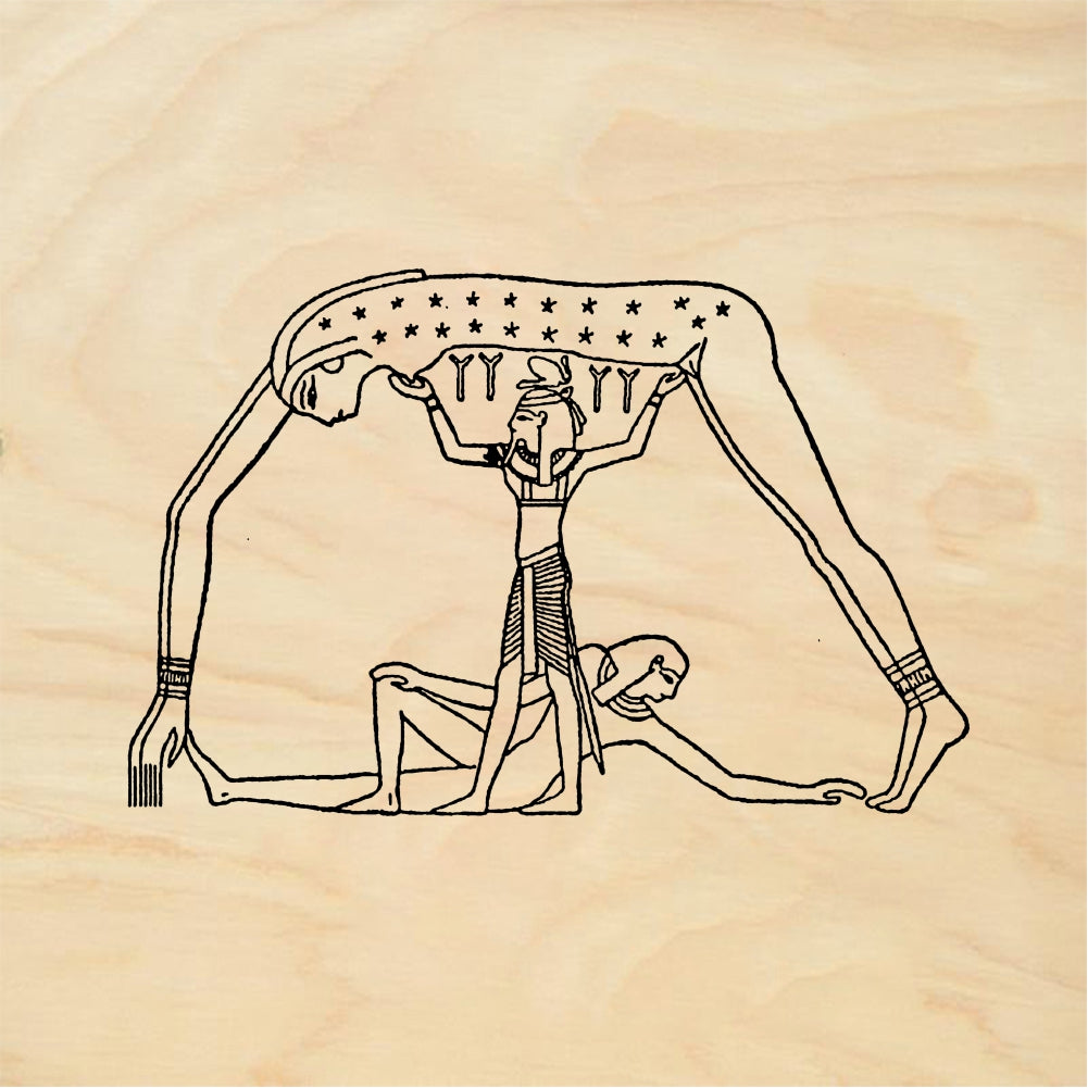 StampaFe Nut raised up by Shu Egyptian Nut and Shu - Rubber Stamp 2 x 1