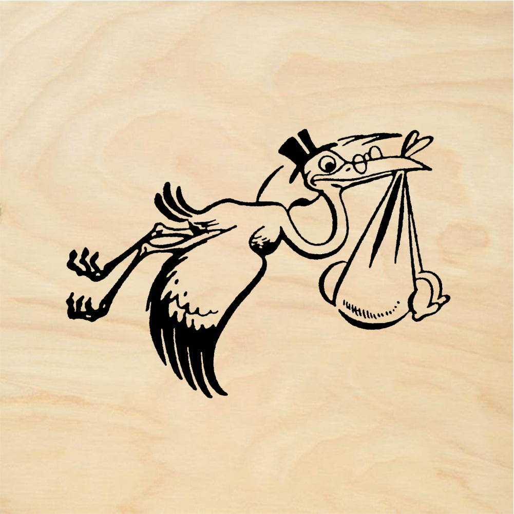 StampaFe Stork Delivery - Rubber Stamp 2.25 x 1.25