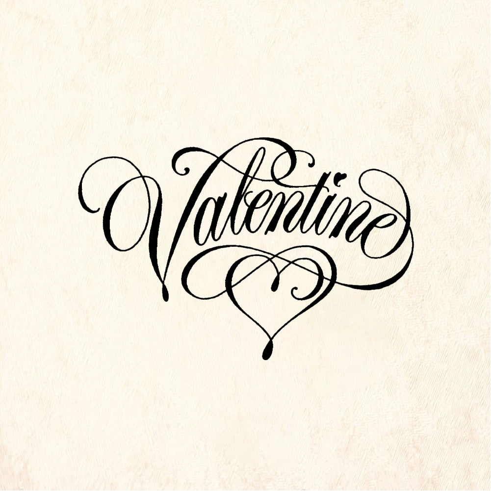 StampaFe Valentine the word - Rubber Stamp 2.25 x 1