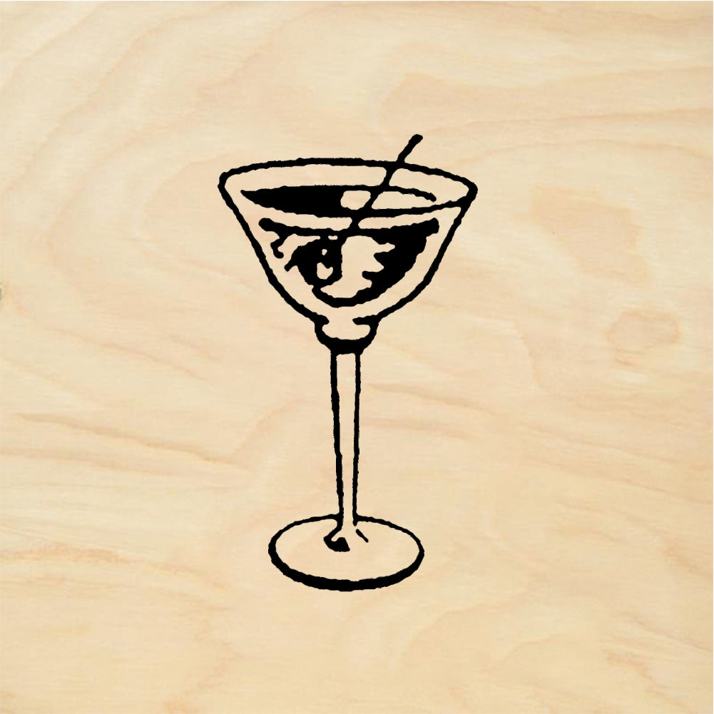 StampaFe Martini Glass - Rubber Stamp 1 x 1.25