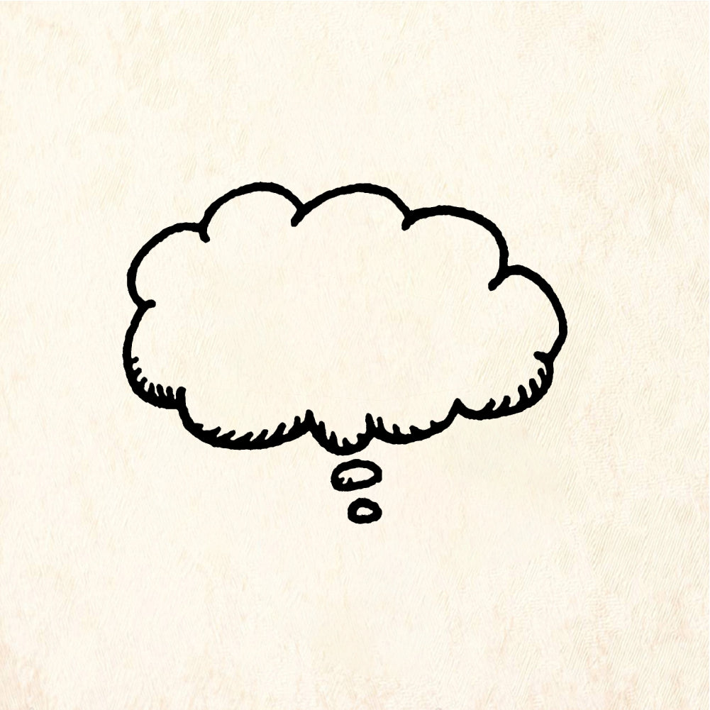 StampaFe Thought balloon, sm. Small Thought Balloon - Rubber Stamp 1 x 0.75