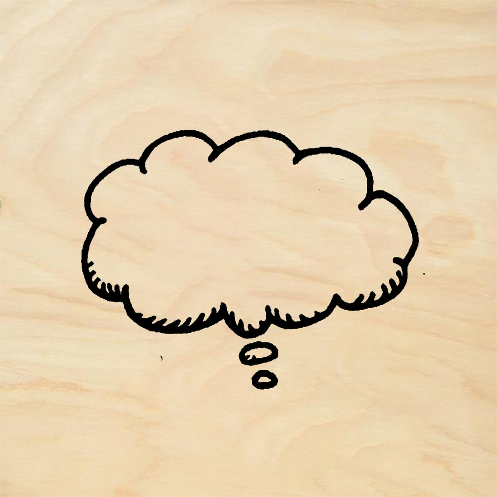 StampaFe Thought balloon, lg. Large Thought Balloon - Rubber Stamp 2.25 x 1.25