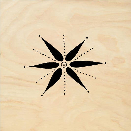 StampaFe Pueblo flower, sm. Small Pueblo Flower - Rubber Stamp 1.25 x 1.25