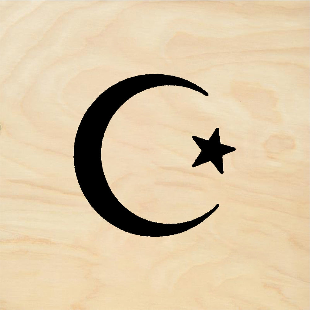 StampaFe Crescents & stars, small. - Rubber Stamp 1.25 x 1