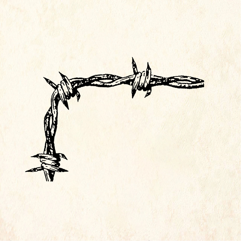 StampaFe Small Bent Barbed Wire Corner Rubber Art Stamp