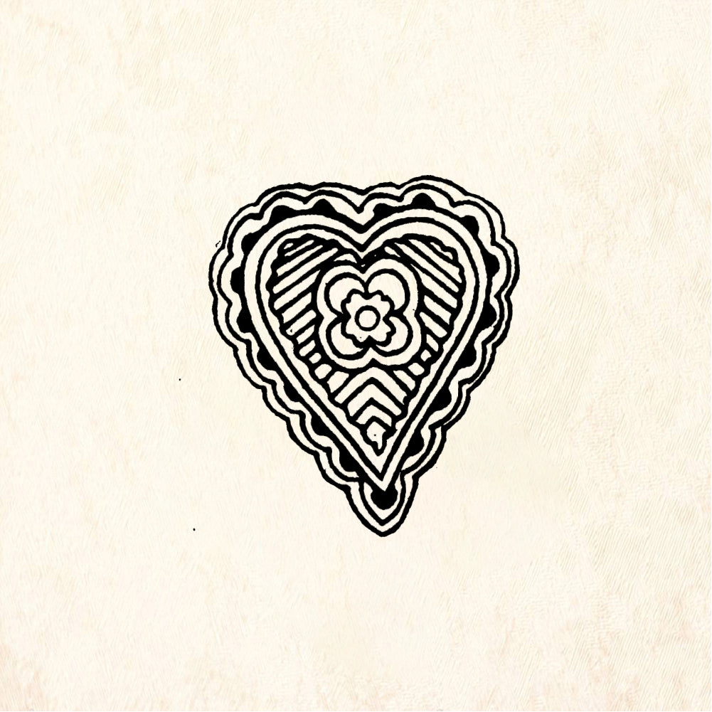 StampaFe Flower Heart - Rubber Stamp 1.5 x 1