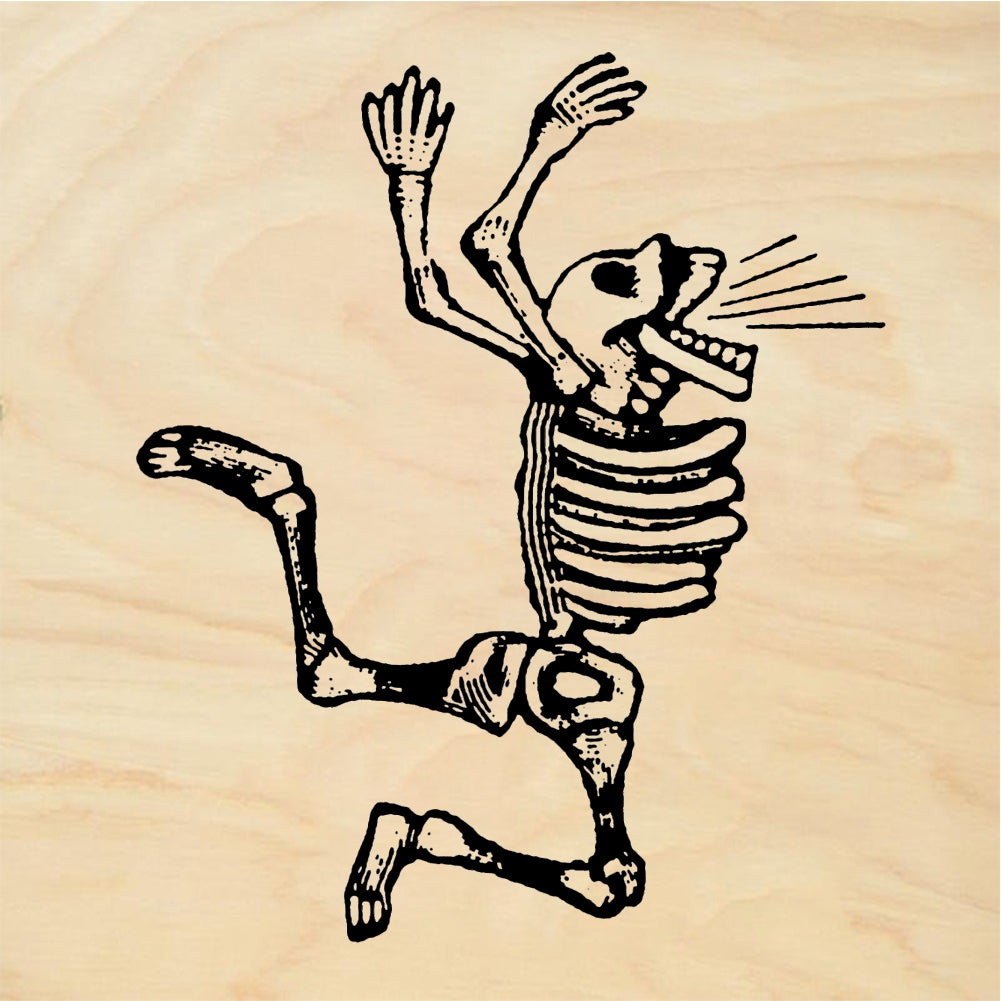 StampaFe Screaming Skeleton Day of the Dead Calavera - Rubber Stamp 1.75 x 1.75