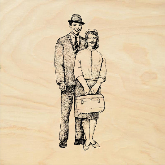 StampaFe Traveling couple - Rubber Stamp 1.25 x 2