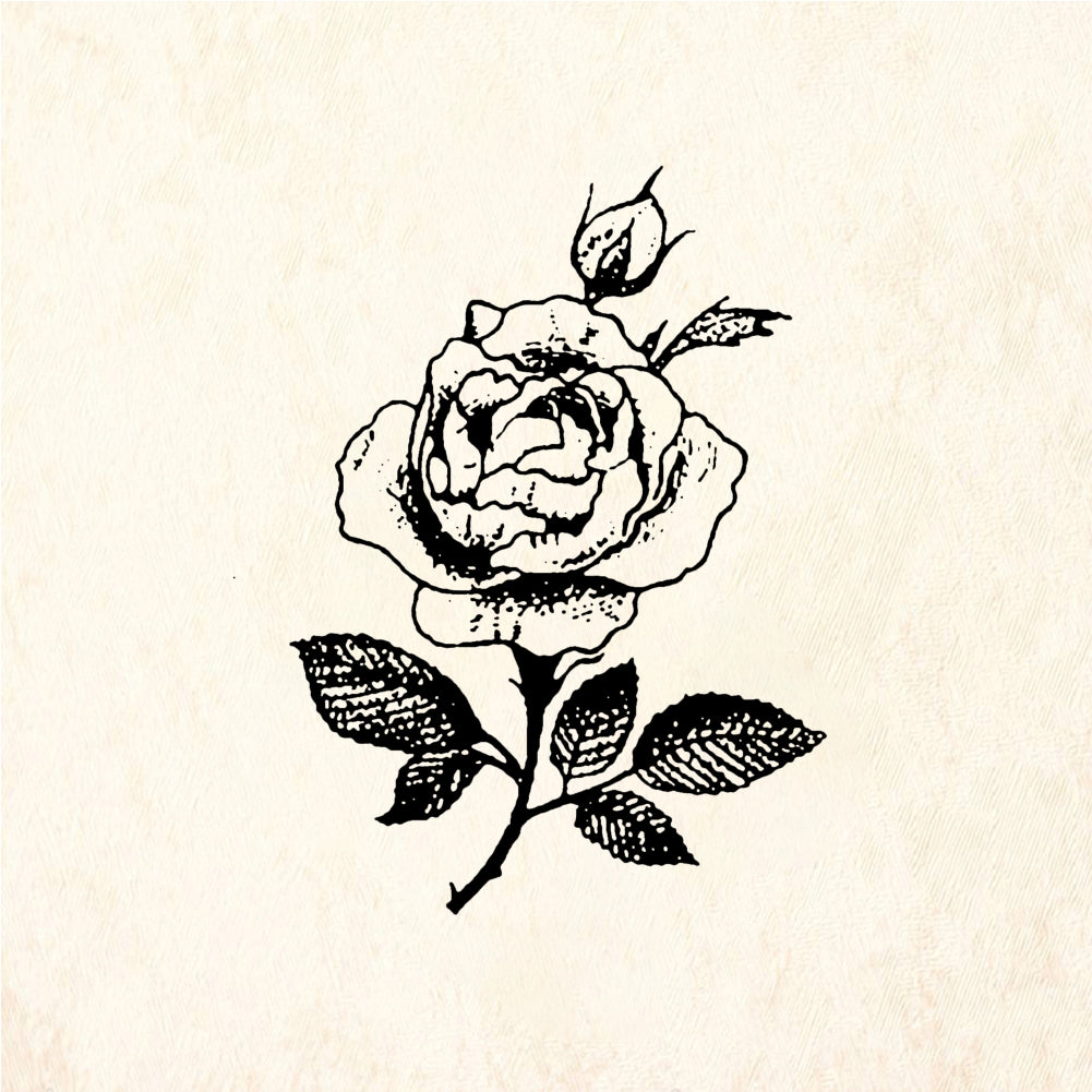 StampaFe Rose & bud Rose and Bud - Rubber Stamp 0.75 x 0.75