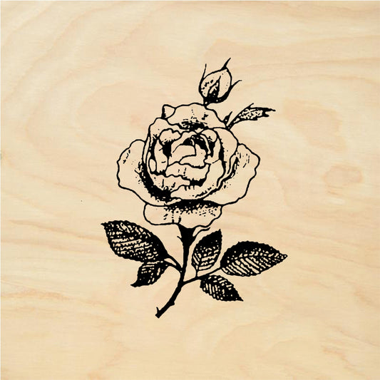 StampaFe Rose & bud Rose and Bud - Rubber Stamp 0.75 x 0.75
