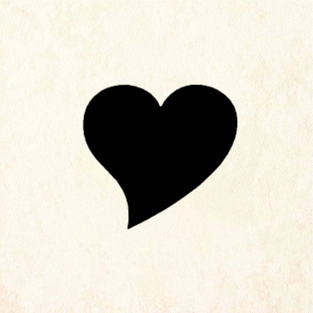 StampaFe Tilted Heart Small - Rubber Stamp 1 x 0.75