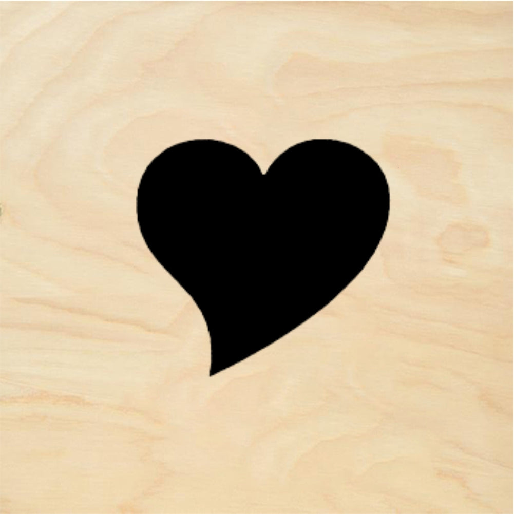 StampaFe Tilted Heart Small - Rubber Stamp 1 x 0.75