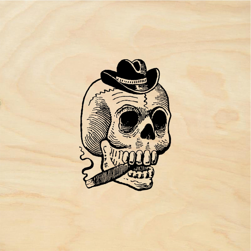StampaFe Cigar skull - Rubber Stamp 1.5 x 1.75