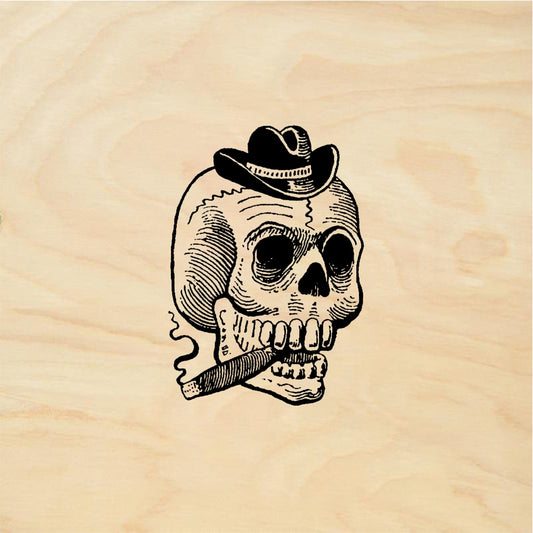 StampaFe Cigar skull - Rubber Stamp 1.5 x 1.75