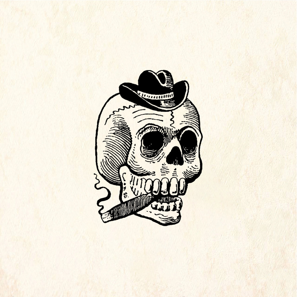 StampaFe Cigar skull - Rubber Stamp 1.5 x 1.75