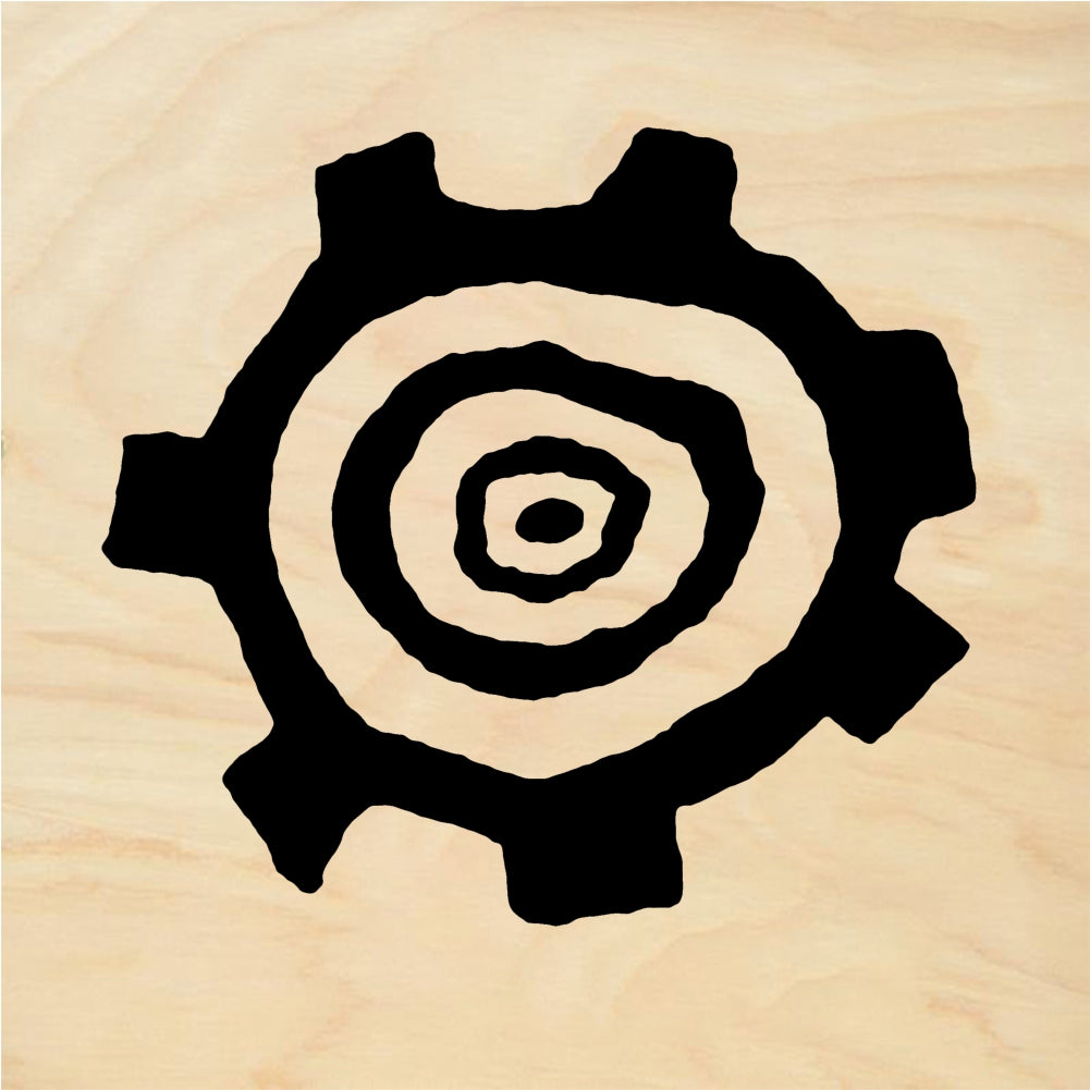 StampaFe Large Petroglyph Sun Circular Pattern Rubber Art Stamp