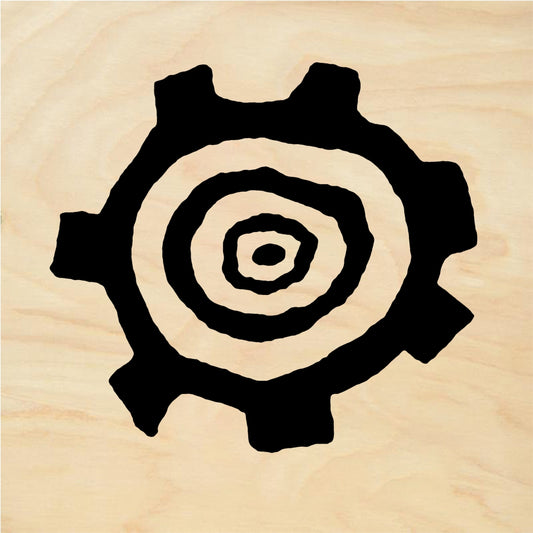 StampaFe Petroglyph Sun, lg. - Rubber Stamp 2.25 x 1.75