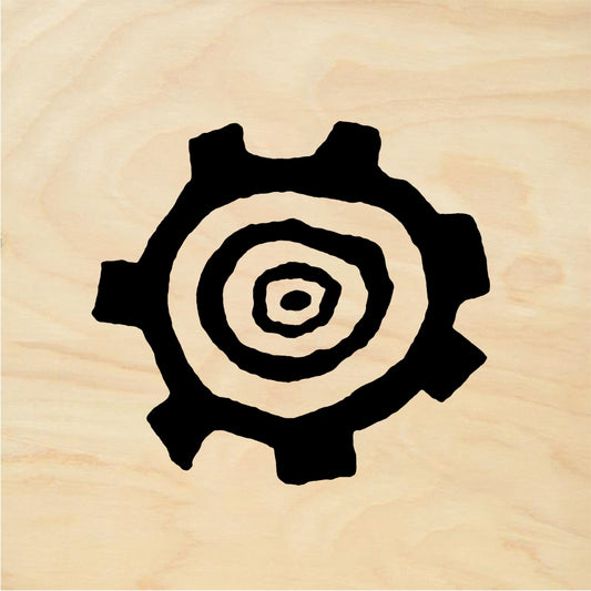 StampaFe Petroglyph Sun, med. - Rubber Stamp 2.25 x 1.5