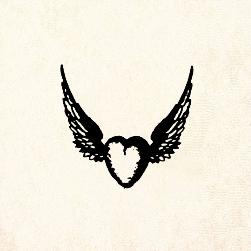 StampaFe Winged Heart - Rubber Stamp 1.25 x 1.25