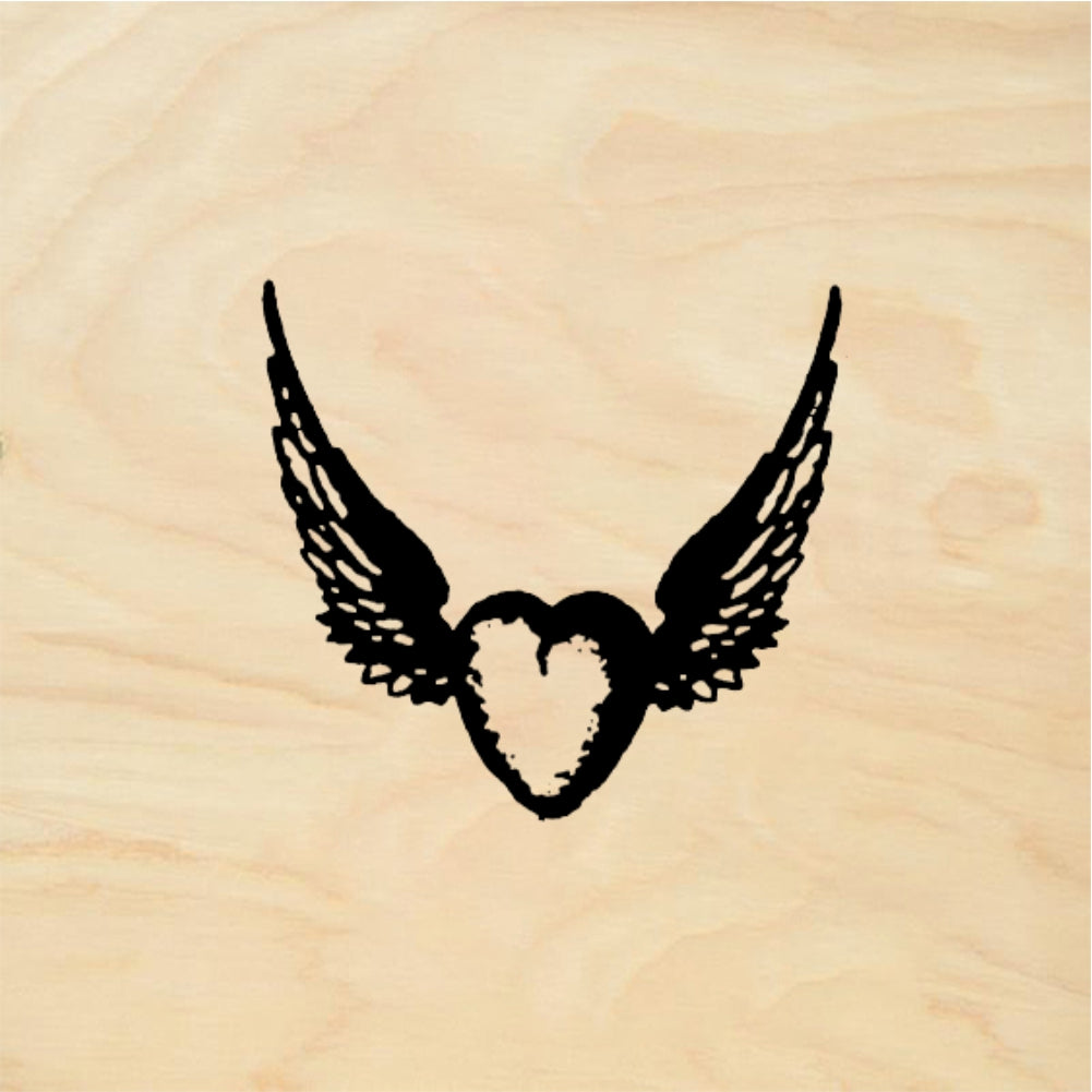 StampaFe Winged Heart - Rubber Stamp 1.25 x 1.25