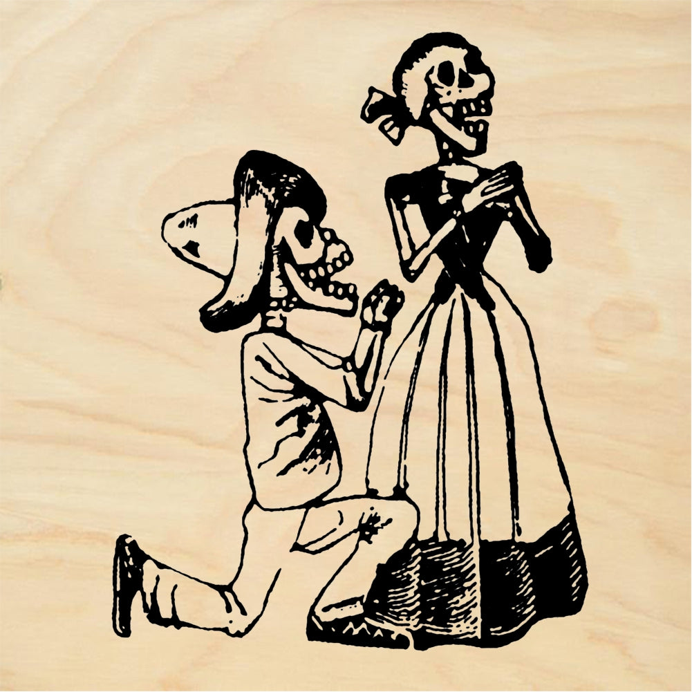 StampaFe Marry Me Day of the Dead Skeleton Proposal Rubber Stamp 2 x 2.5