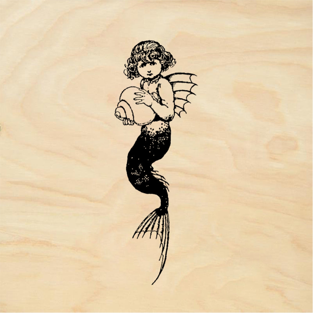 StampaFe Little Mermaid - Rubber Stamp 2 x 2