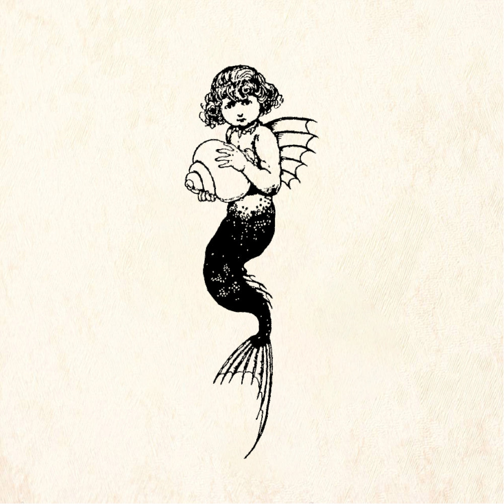 StampaFe Little Mermaid - Rubber Stamp 2 x 2