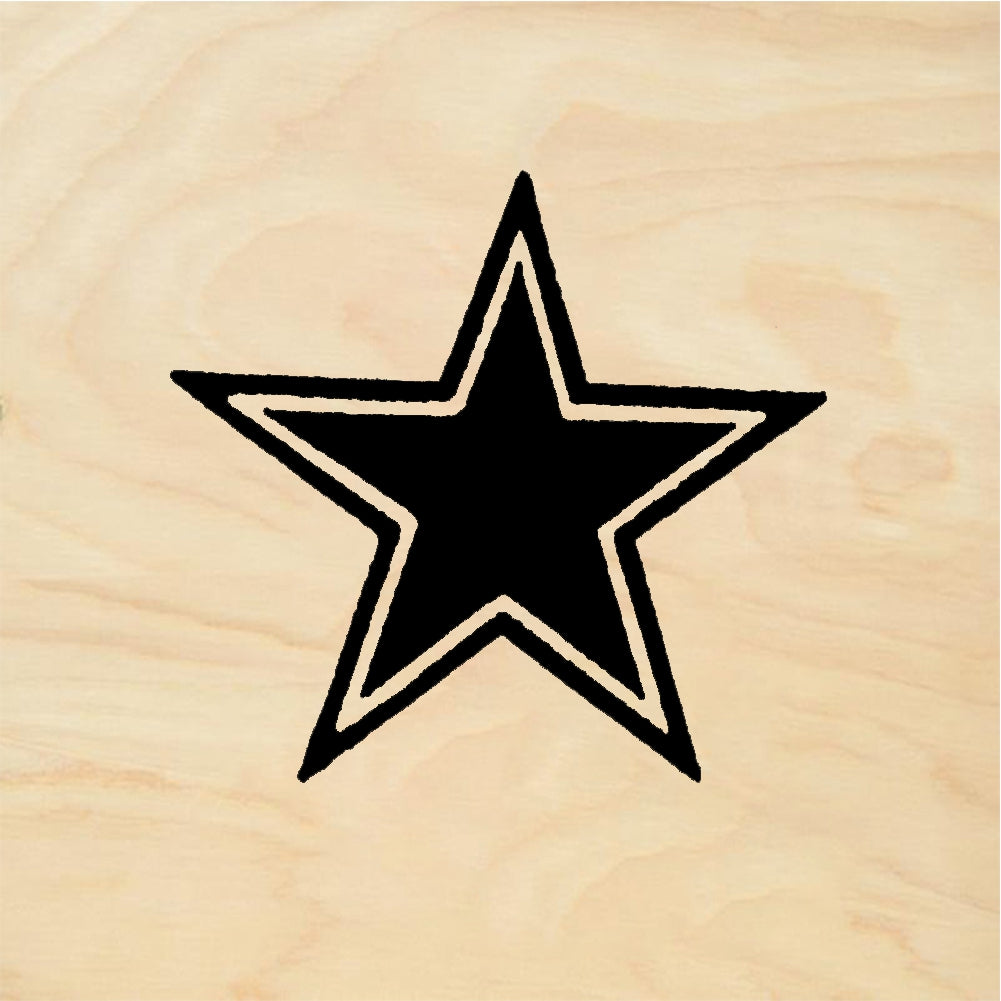 StampaFe Star with border - Rubber Stamp 0.75 x 1