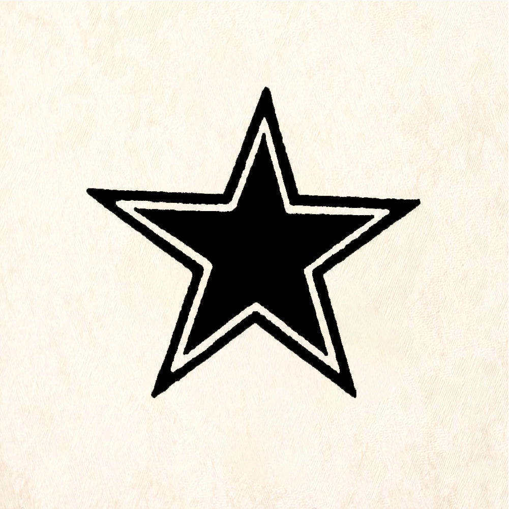 StampaFe Star with border - Rubber Stamp 0.75 x 1