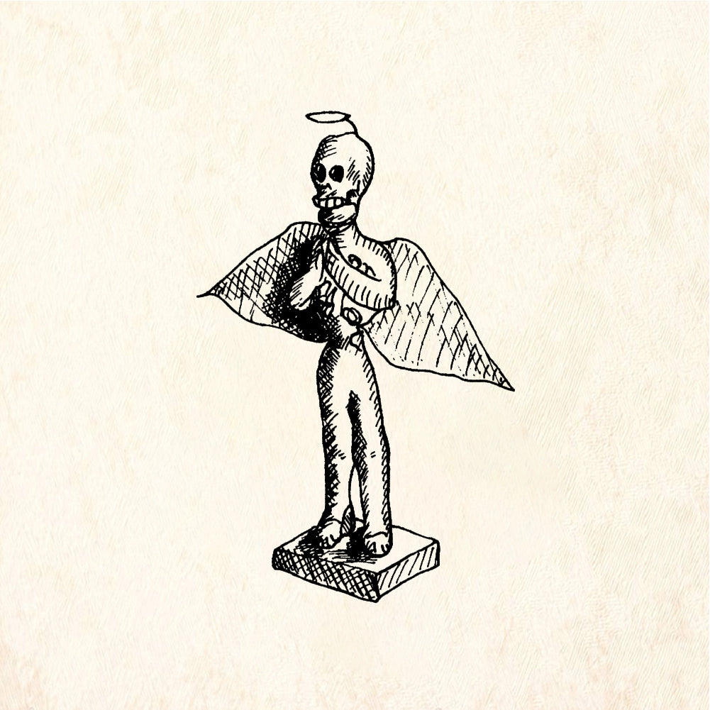 StampaFe Little Day of the Dead angel DOTD Angel - Rubber Stamp 1.25 x 1.5