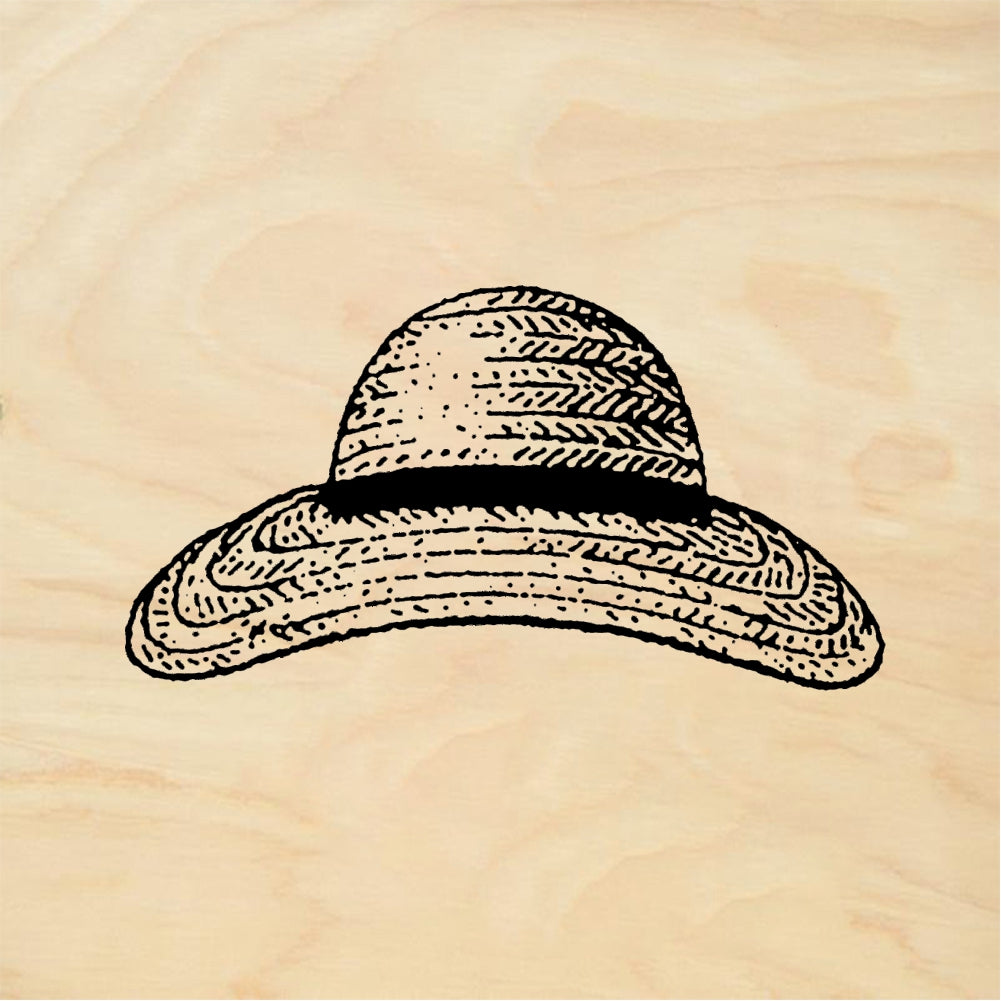 StampaFe Straw hat #1 - Rubber Stamp 1.75 x 1