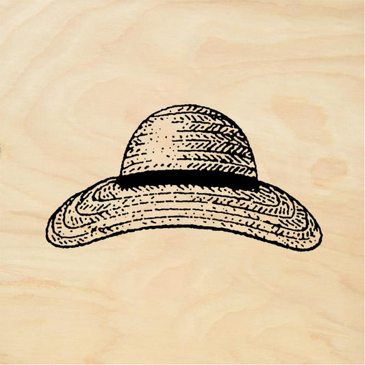 StampaFe Straw hat #1 - Rubber Stamp 1.75 x 1