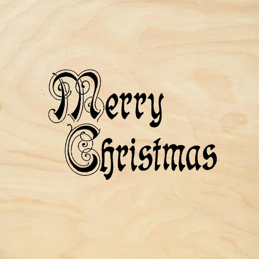 StampaFe Merry Christmas, fancy Merry Christmas Fancy - Rubber Stamp 1.5 x 1