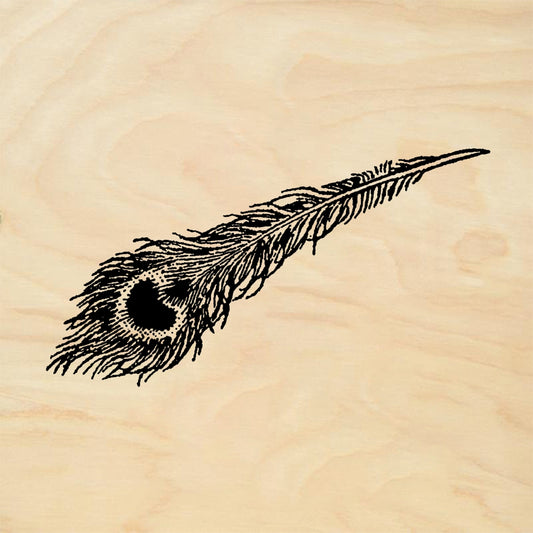StampaFe Peacock feather - Rubber Stamp 2.25 x 1