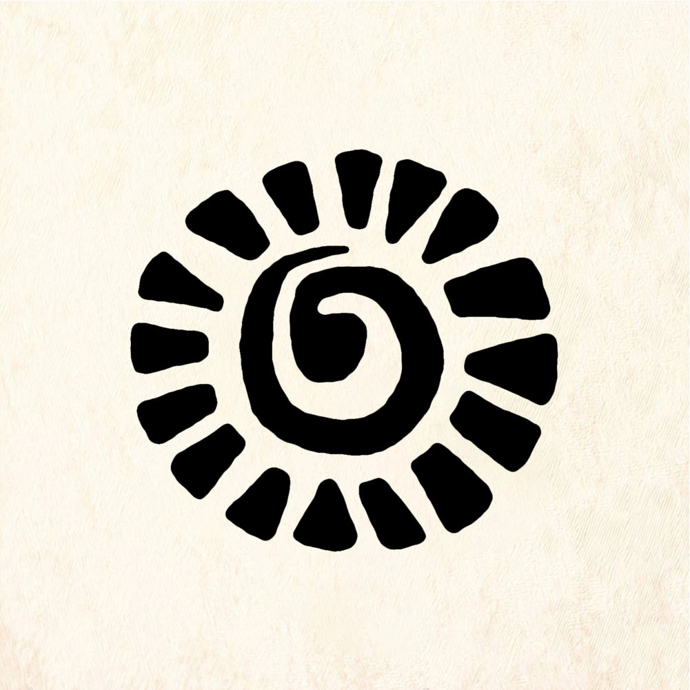 StampaFe Flor, lg. Spiral Flor Sunburst - Rubber Stamp 0.75 x 0.75